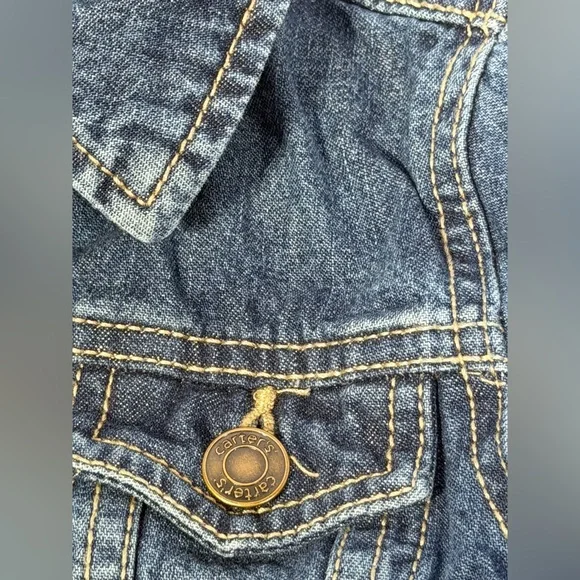 Carter’s Kids Denim Jacket Size 4 Girls Boys Blue Jean Button Front Cotton - Picture 9 of 13